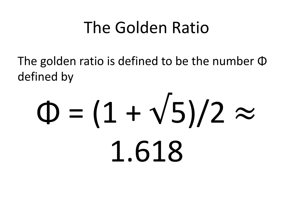 the golden ratio