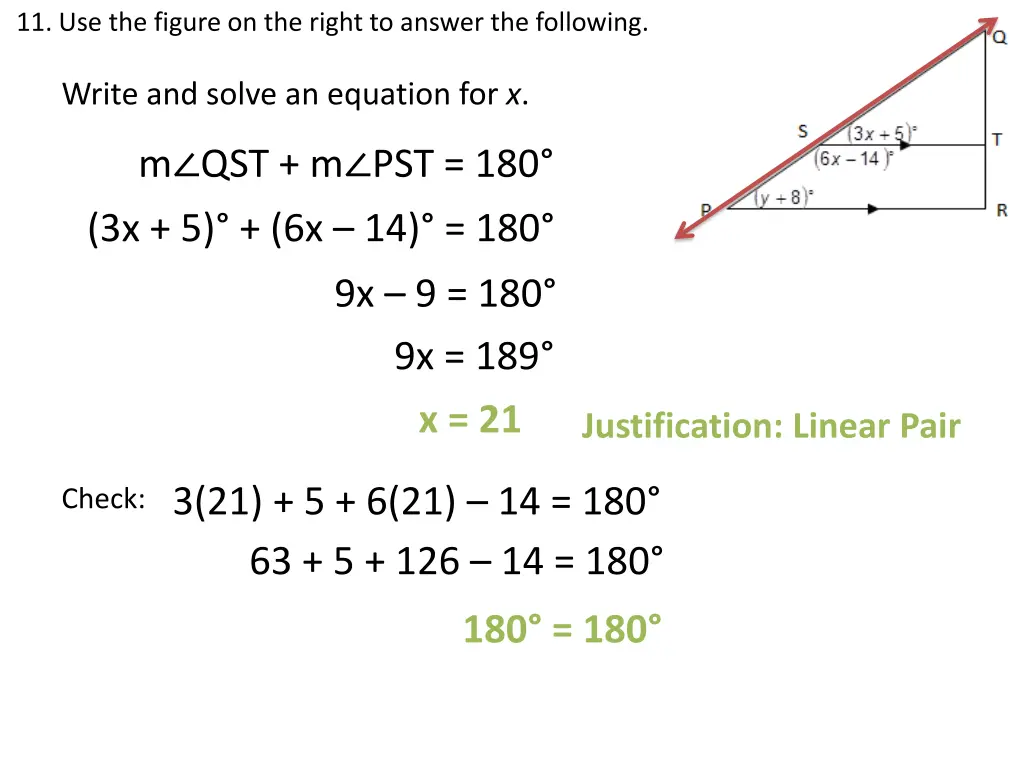 11 use the figure on the right to answer 1