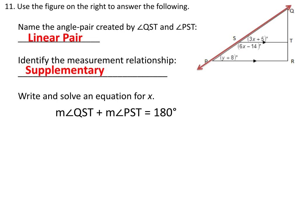 11 use the figure on the right to answer