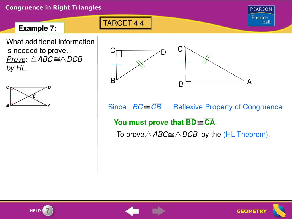 congruence in right triangles