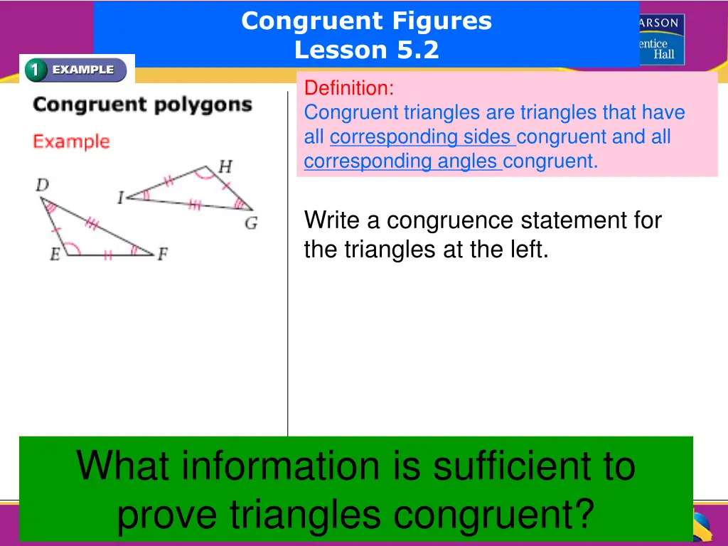 congruent figures lesson 5 2