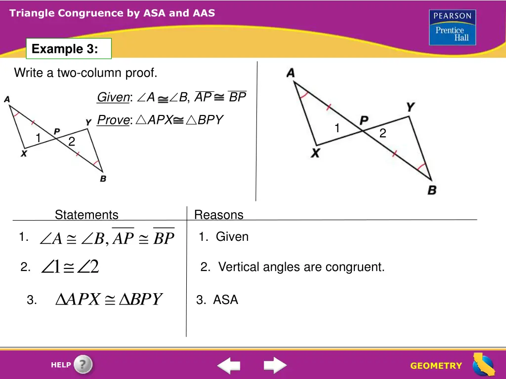 triangle congruence by asa and aas