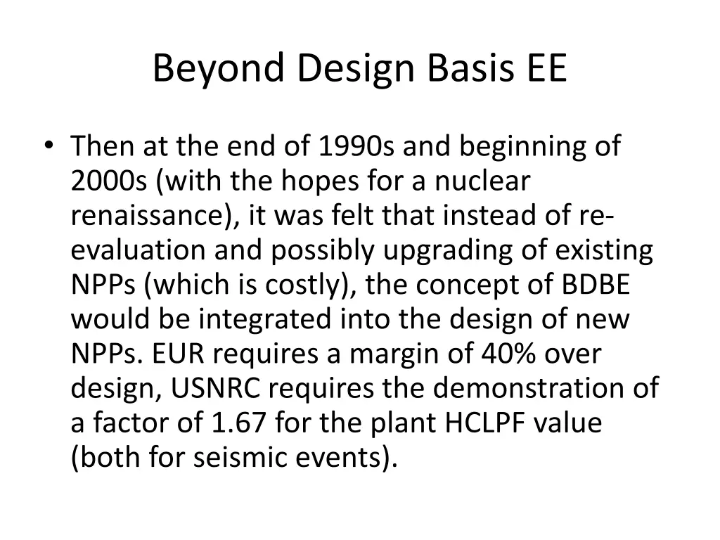 beyond design basis ee 1