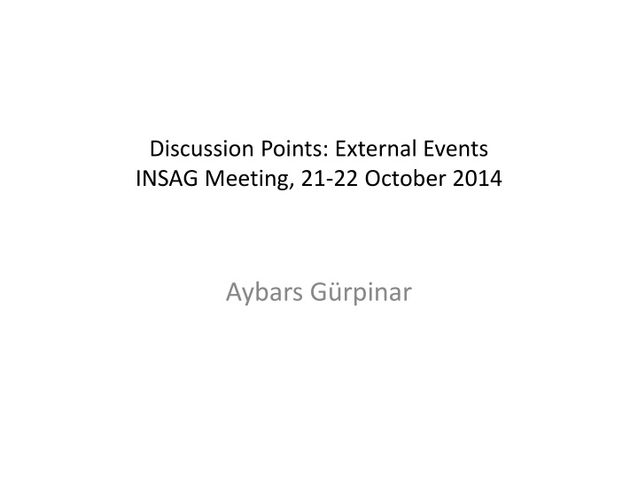 discussion points external events insag meeting