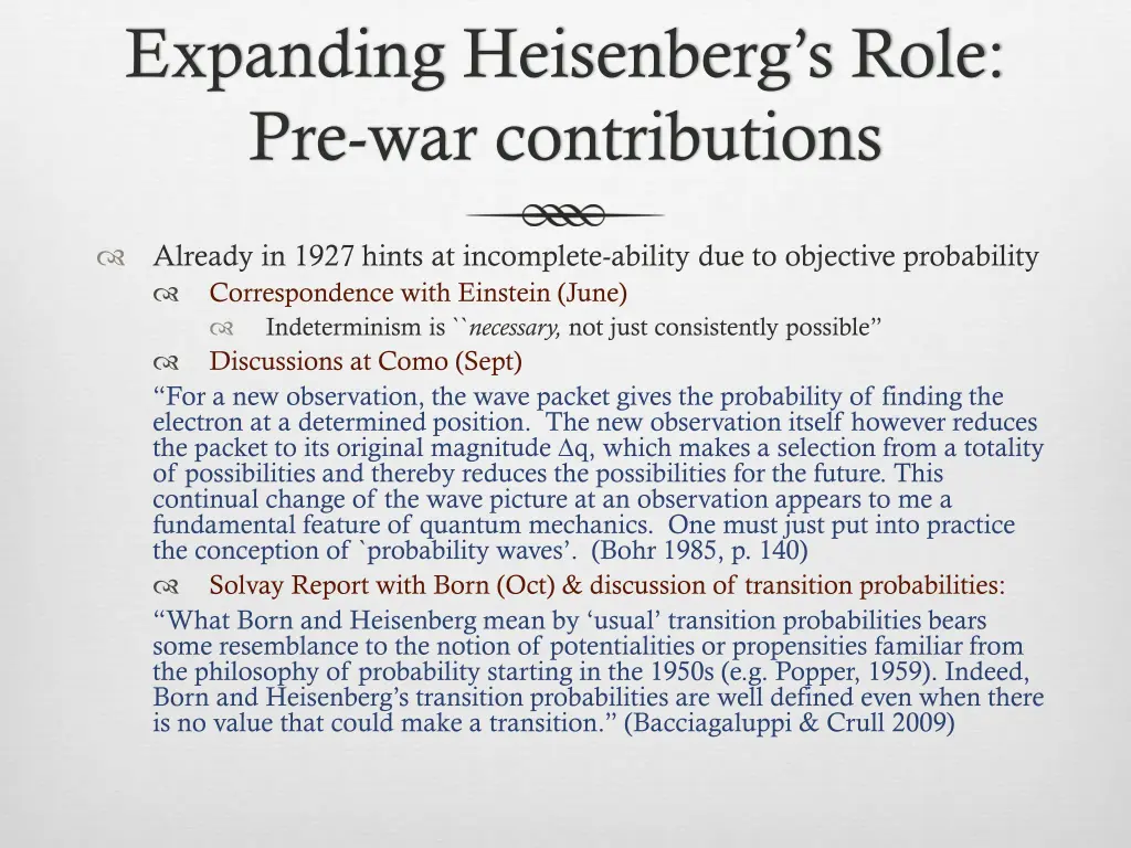 expanding heisenberg s role pre war contributions