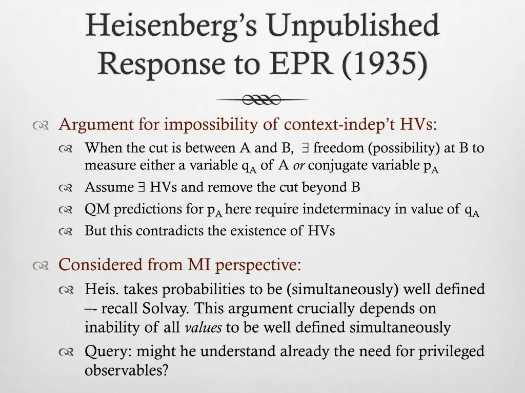 heisenberg s unpublished response to epr 1935 1