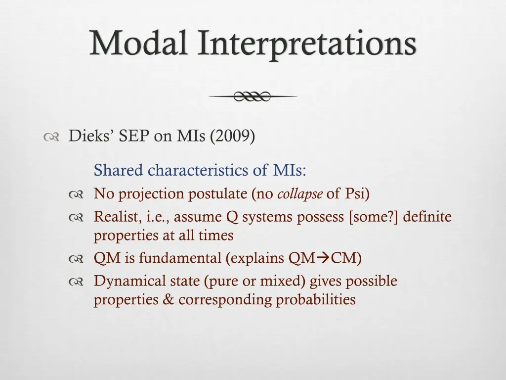 modal interpretations 2