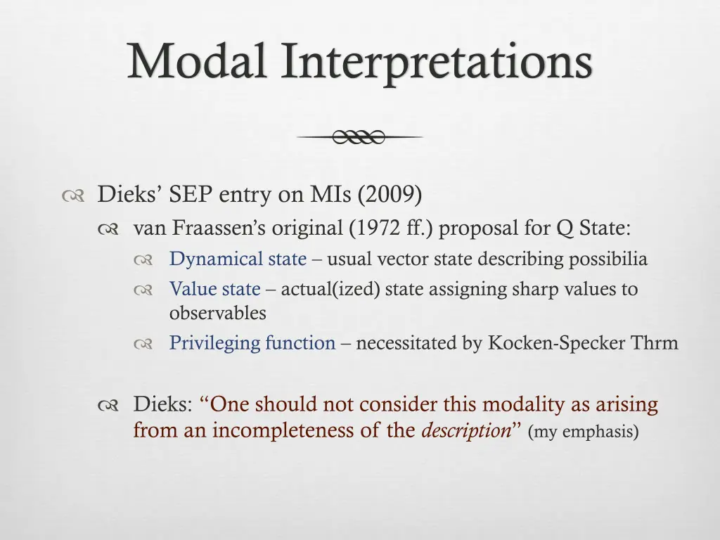 modal interpretations