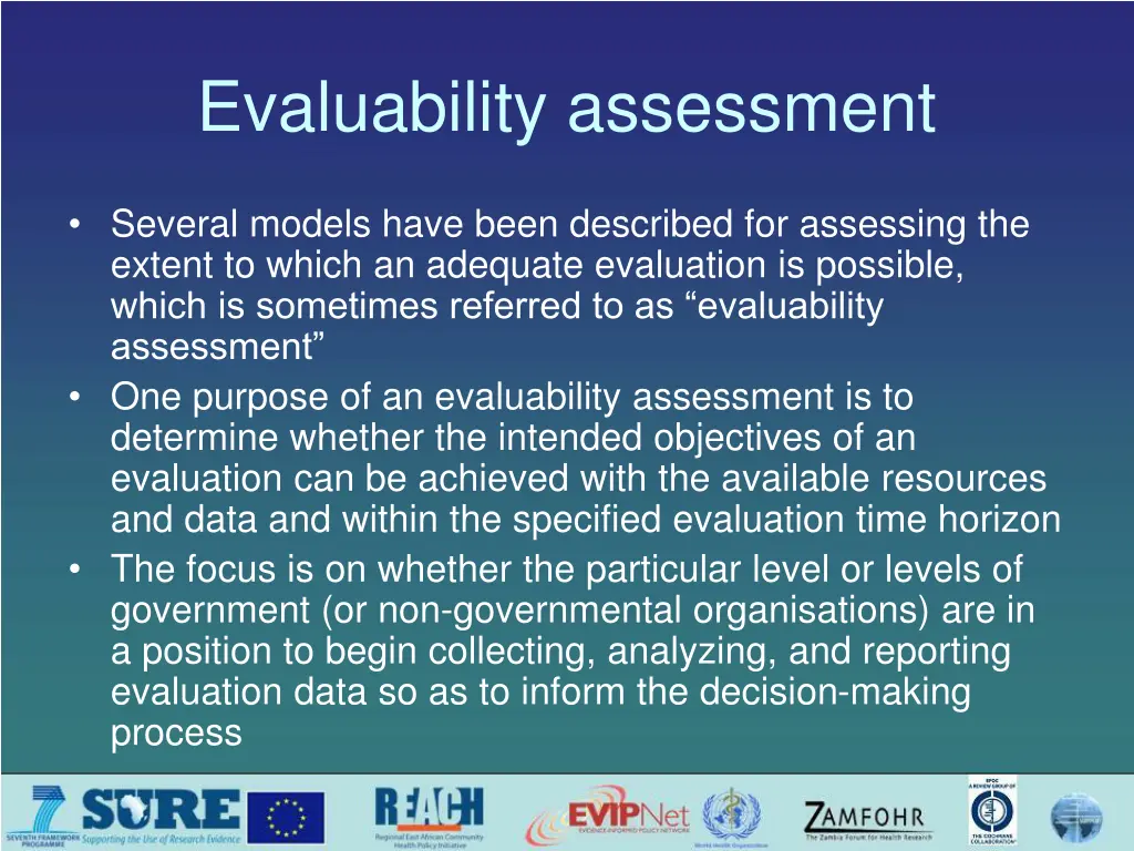 evaluability assessment