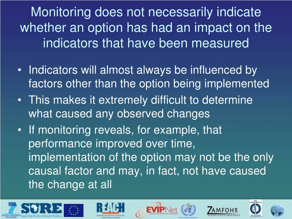 monitoring does not necessarily indicate whether