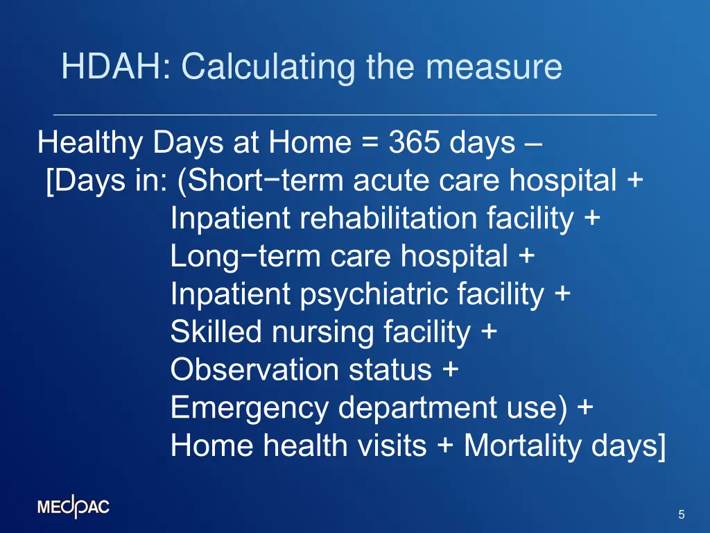 hdah calculating the measure