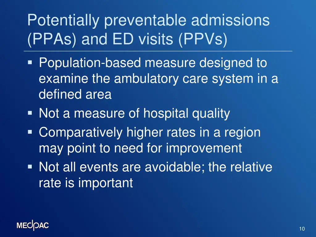 potentially preventable admissions ppas