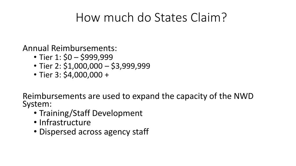 how much do states claim