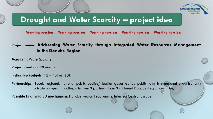 drought and water scarcity project idea