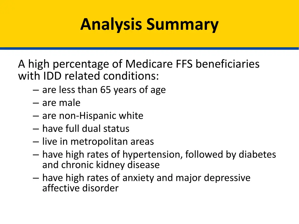 analysis summary