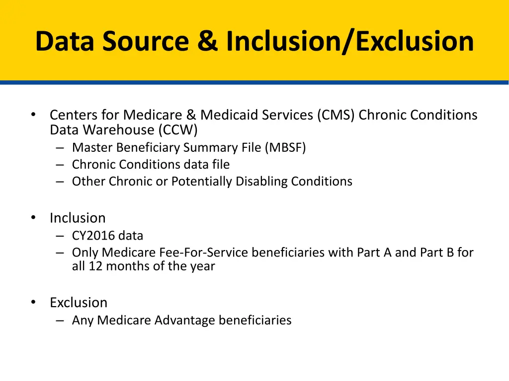 data source inclusion exclusion