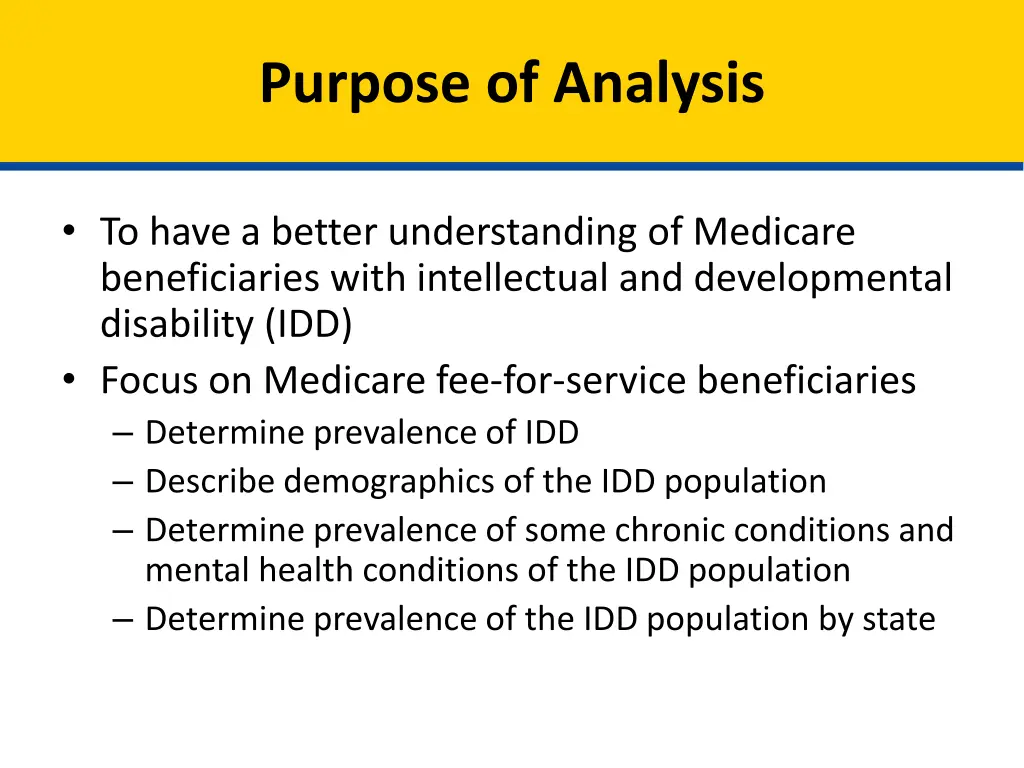 purpose of analysis