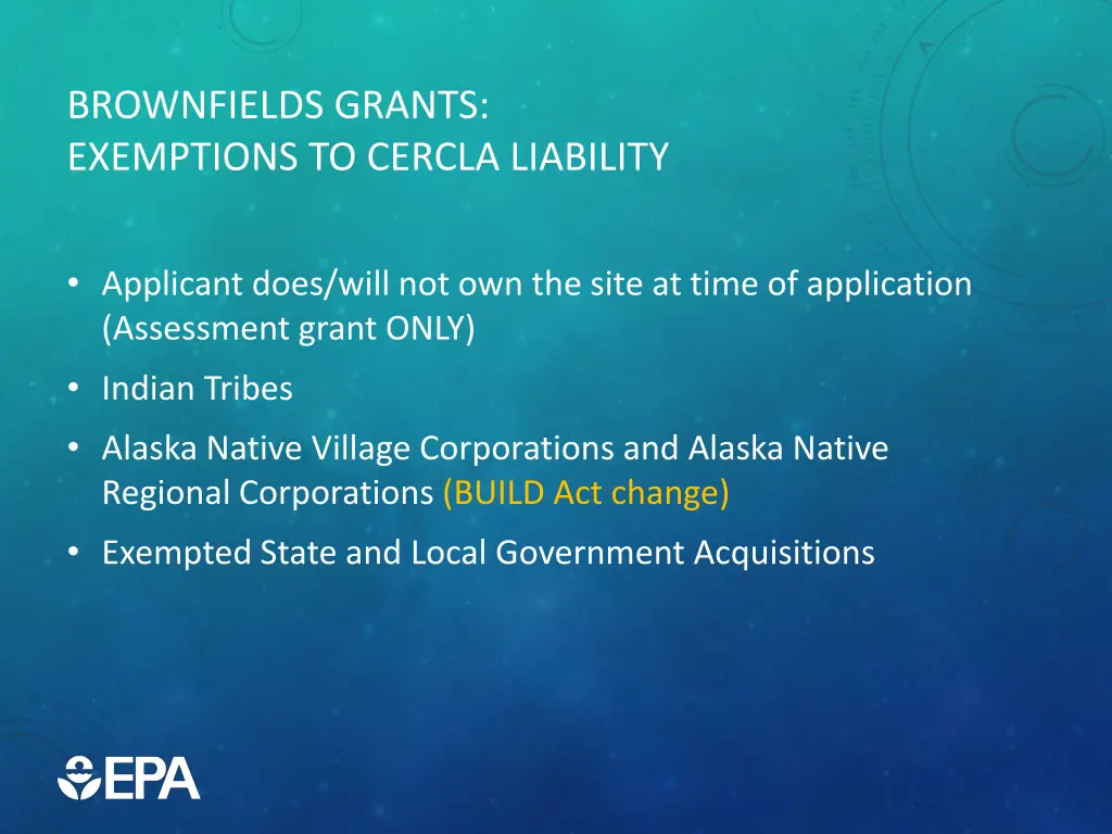 brownfields grants exemptions to cercla liability