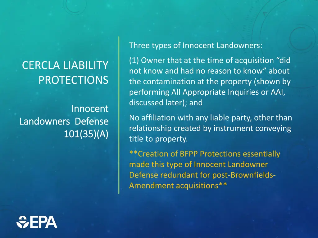 three types of innocent landowners