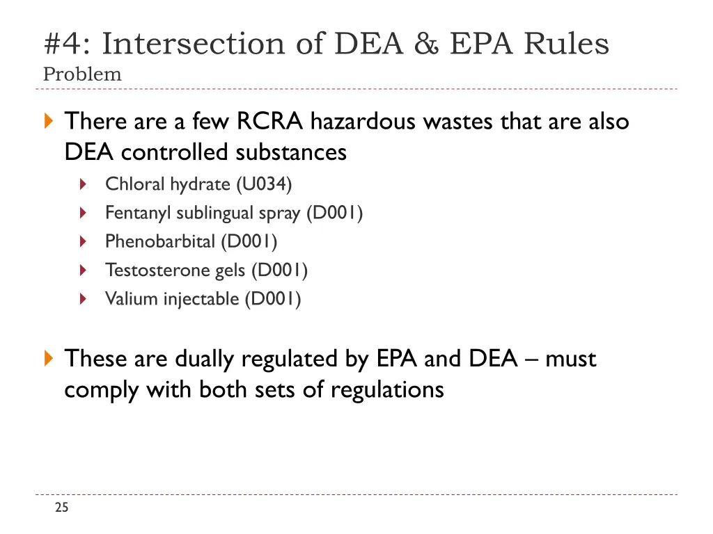 4 intersection of dea epa rules problem