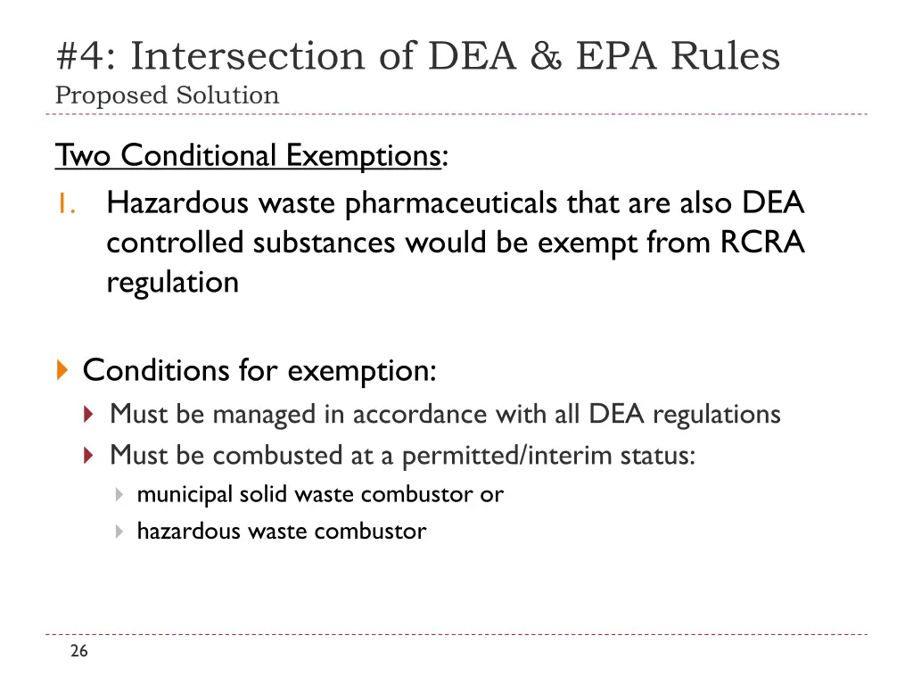 4 intersection of dea epa rules proposed solution