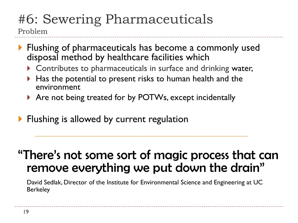 6 sewering pharmaceuticals problem