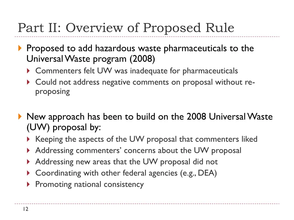 part ii overview of proposed rule