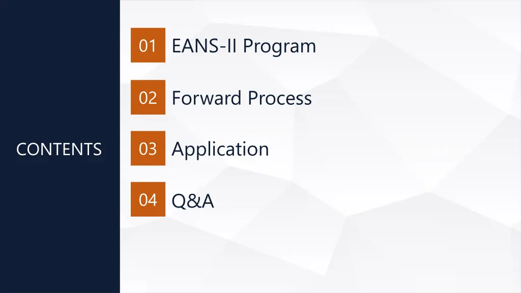 01 eans ii program