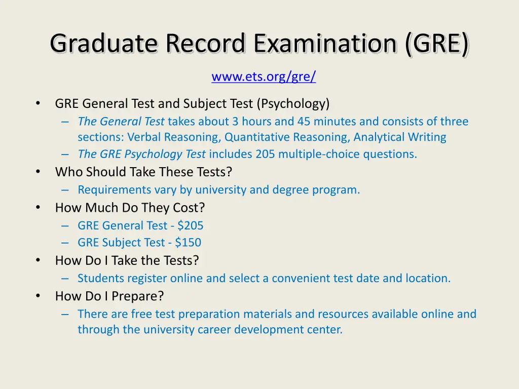 graduate record examination gre