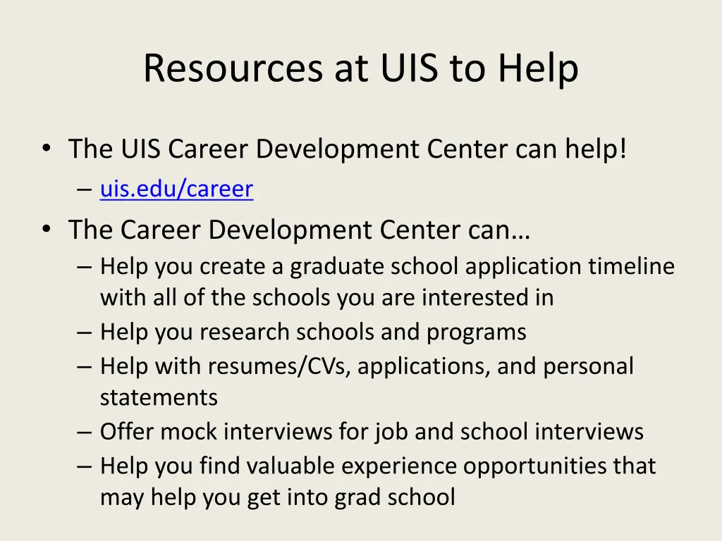 resources at uis to help