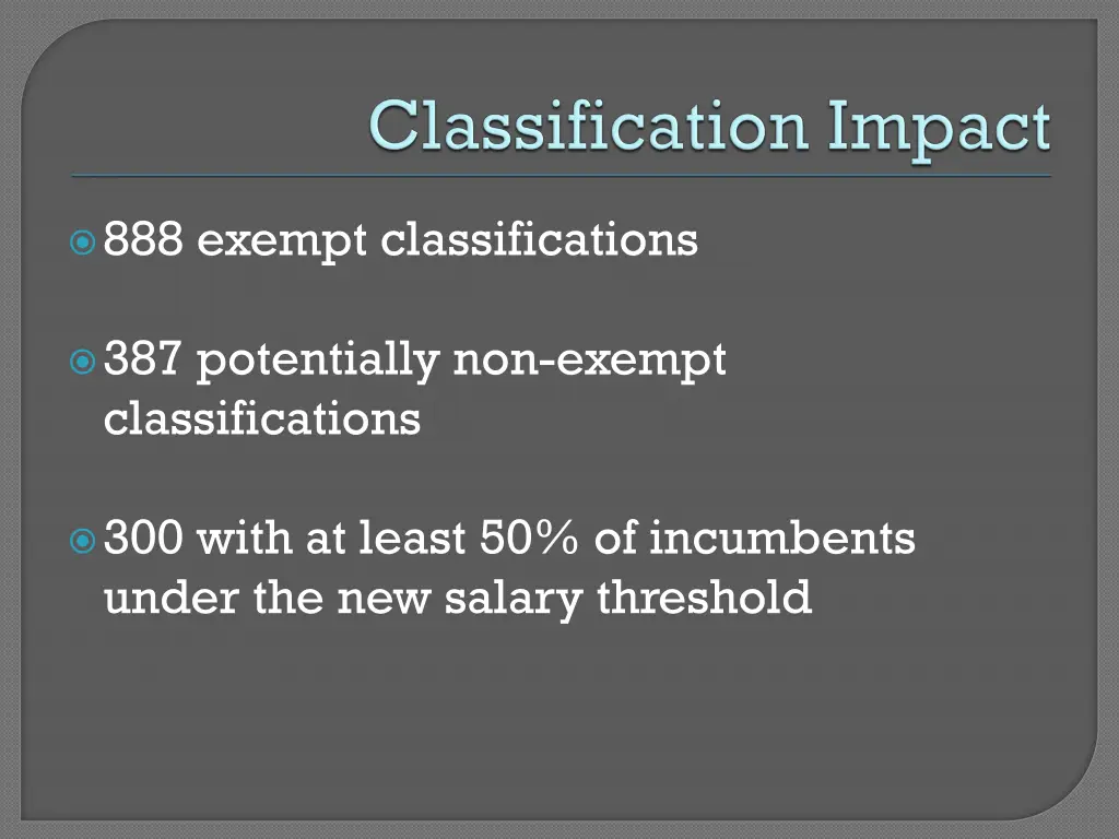 888 exempt classifications