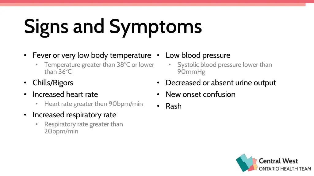 signs and symptoms