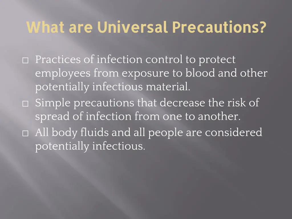 what are universal precautions what are universal