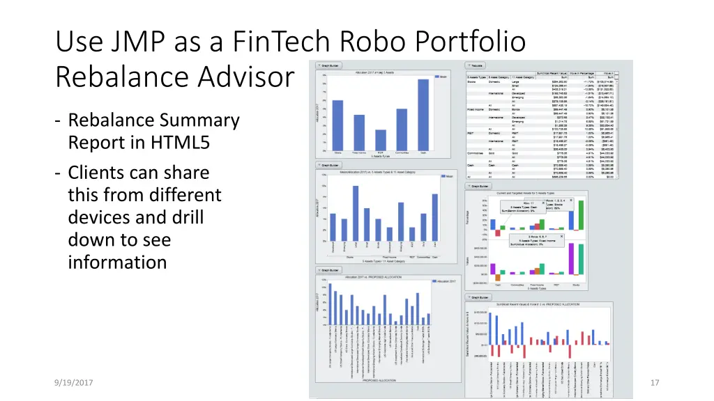 use jmp as a fintech robo portfolio rebalance 8