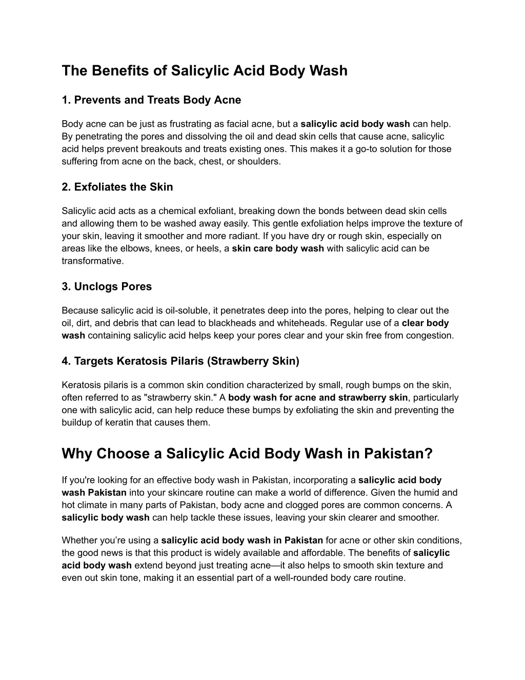 the benefits of salicylic acid body wash