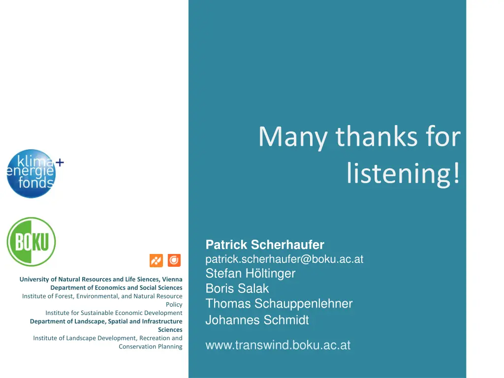 many thanks for listening