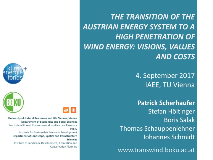 the transition of the austrian energy system