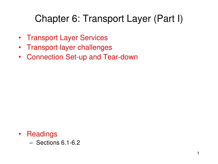 chapter 6 transport layer part i