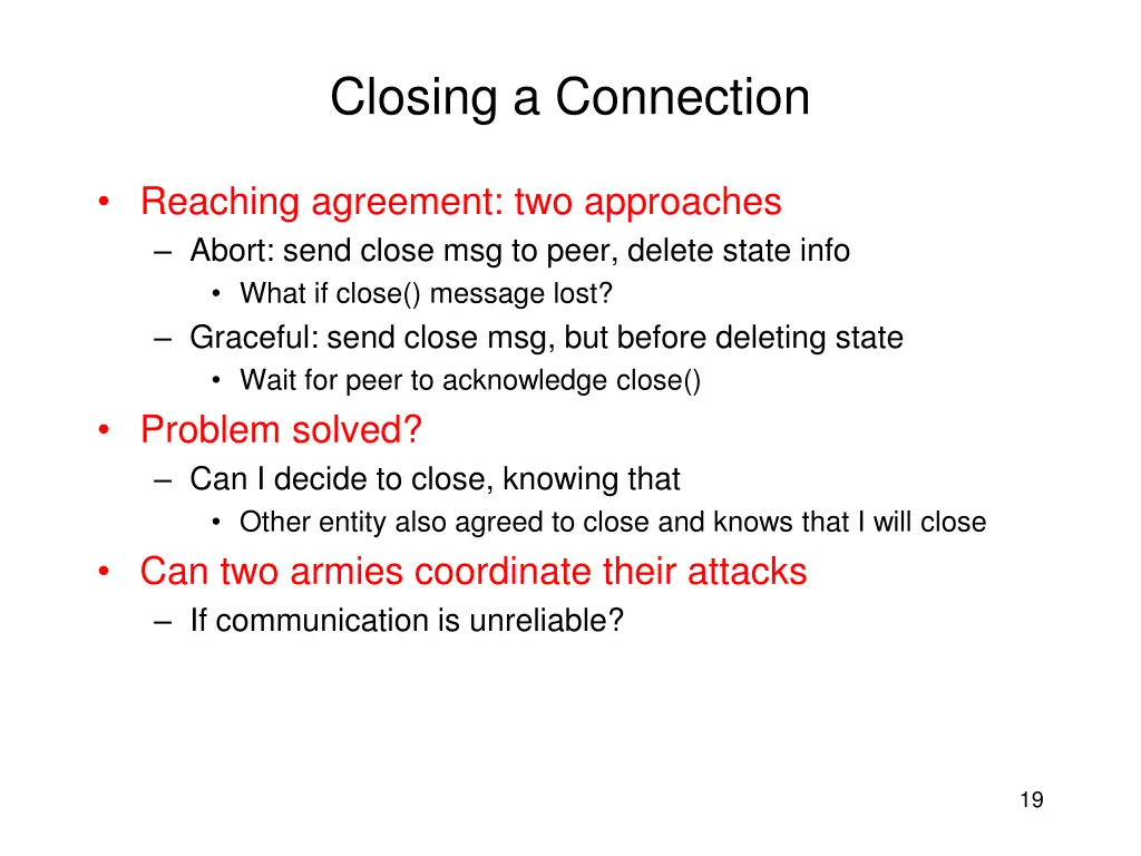 closing a connection