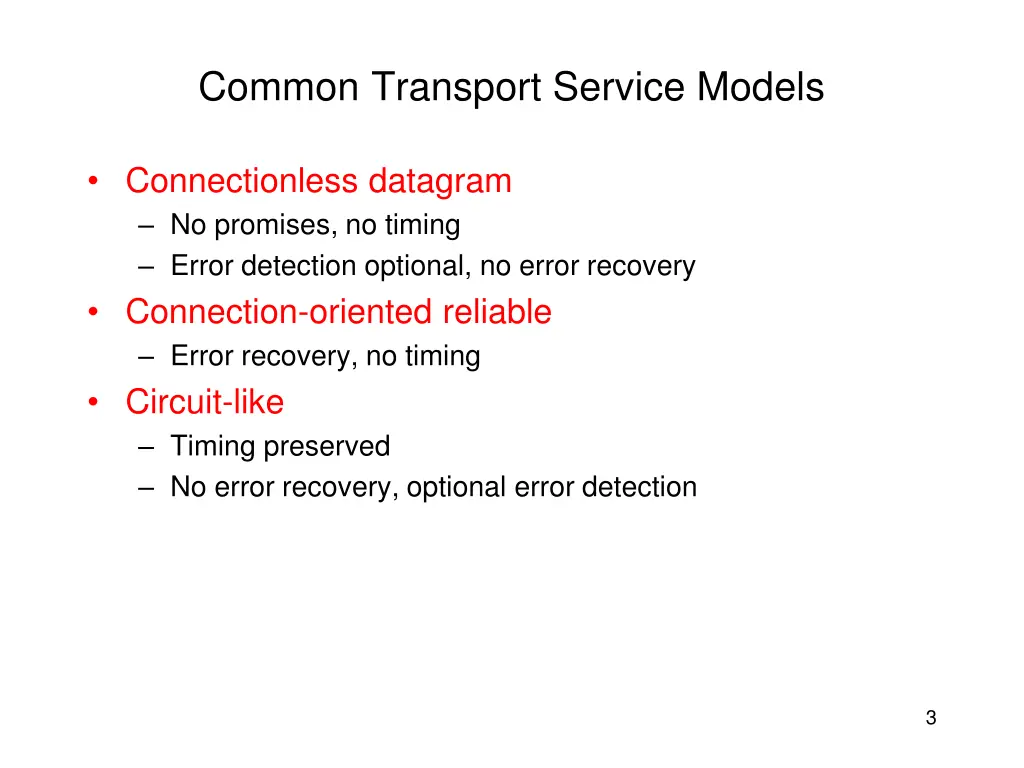 common transport service models