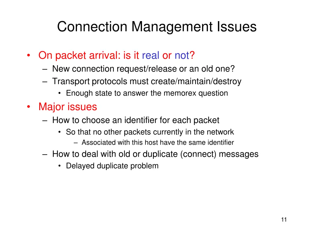 connection management issues 1