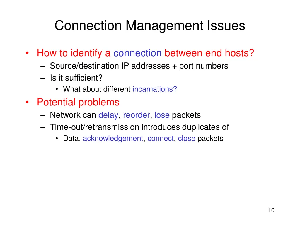 connection management issues