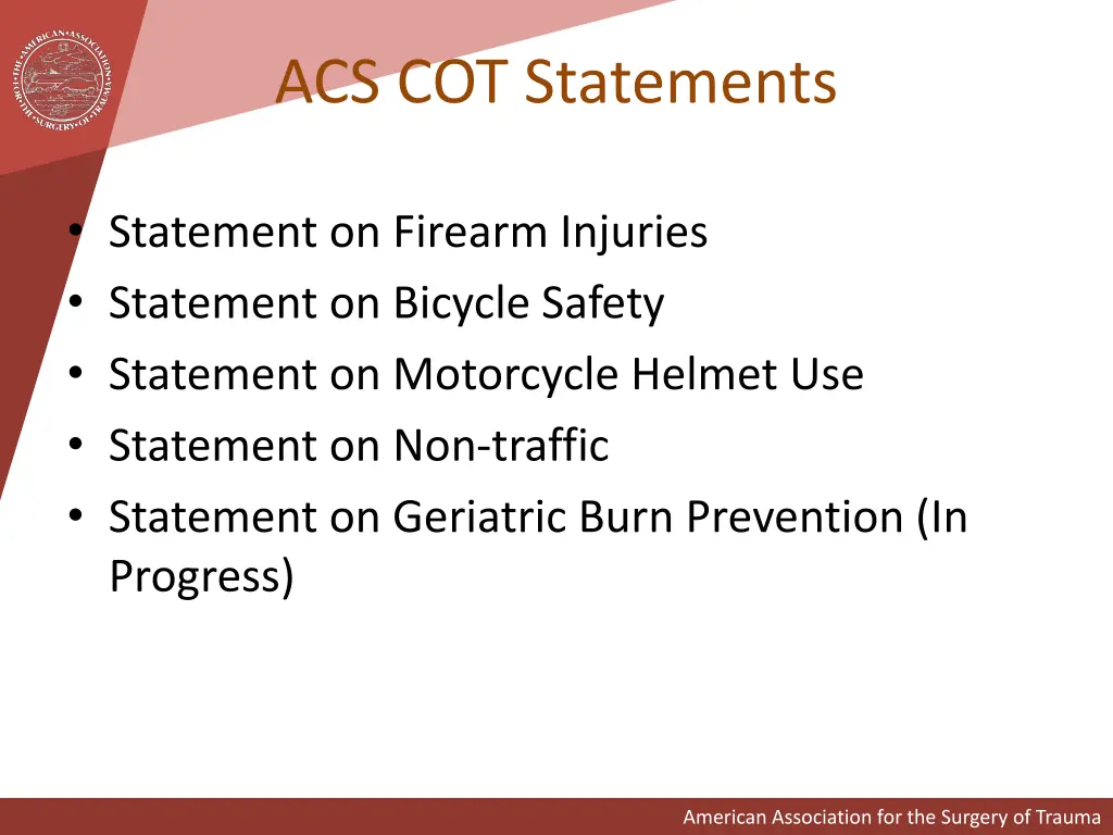 acs cot statements