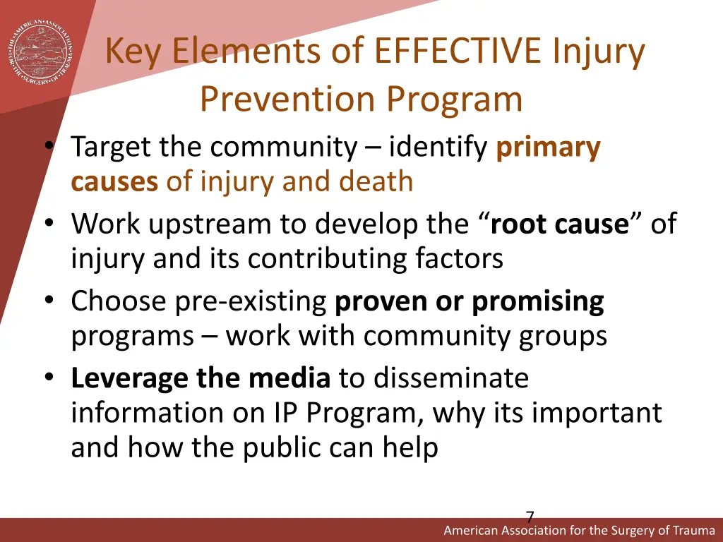 key elements of effective injury prevention