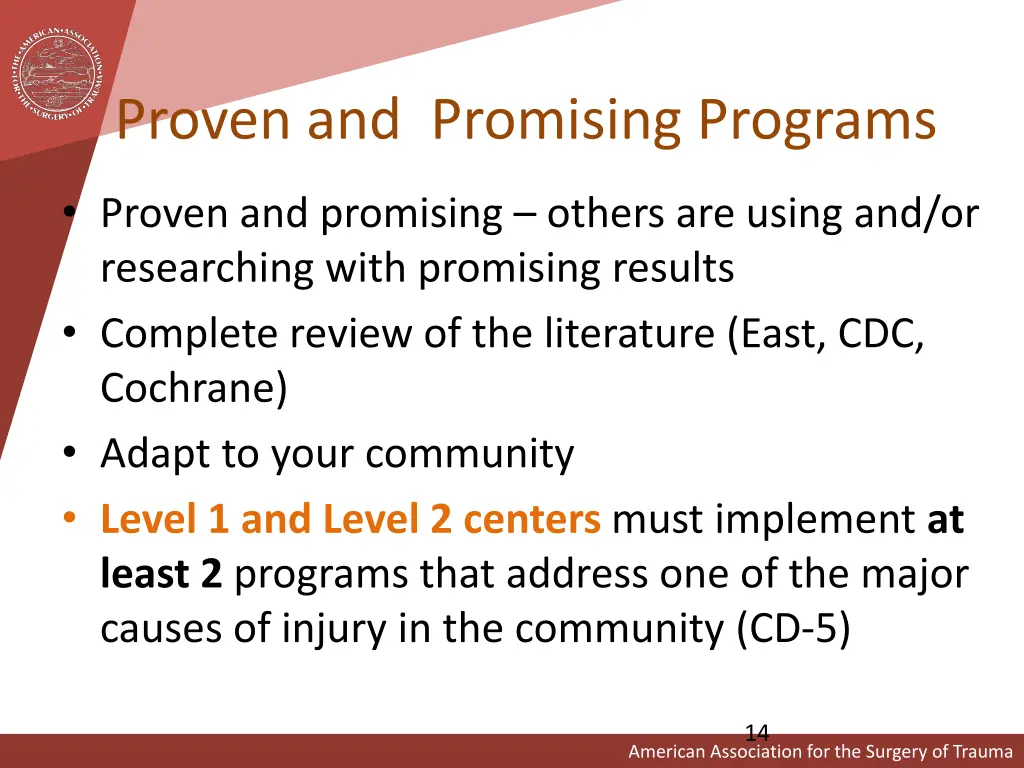 proven and promising programs