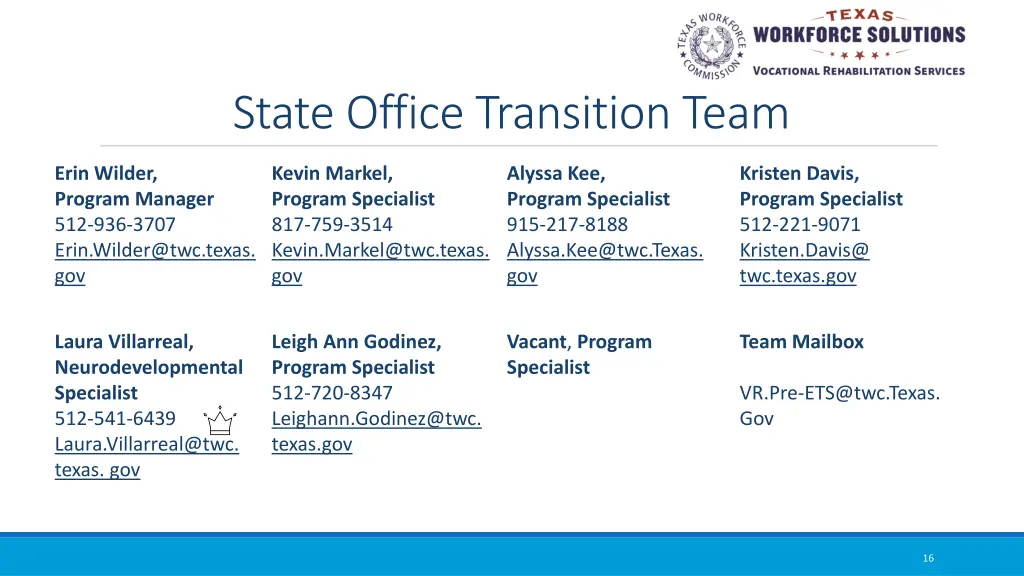 state office transition team