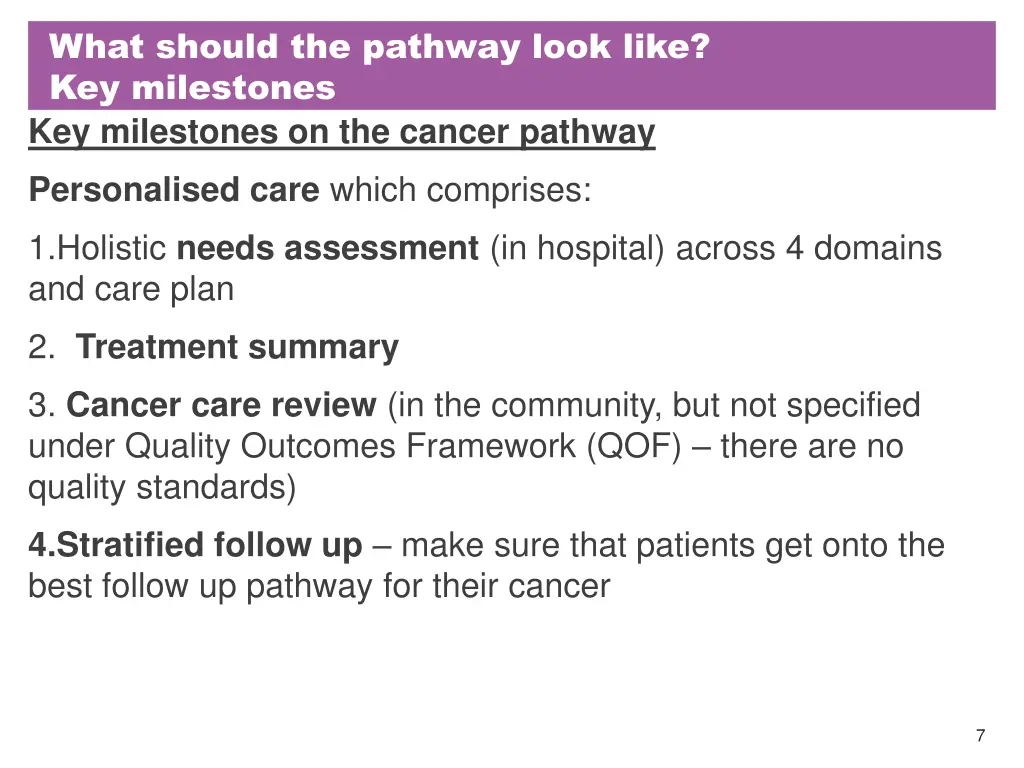 what should the pathway look like key milestones