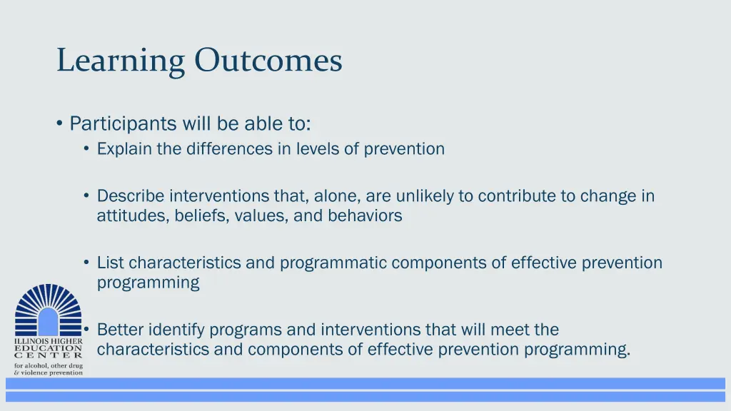 learning outcomes