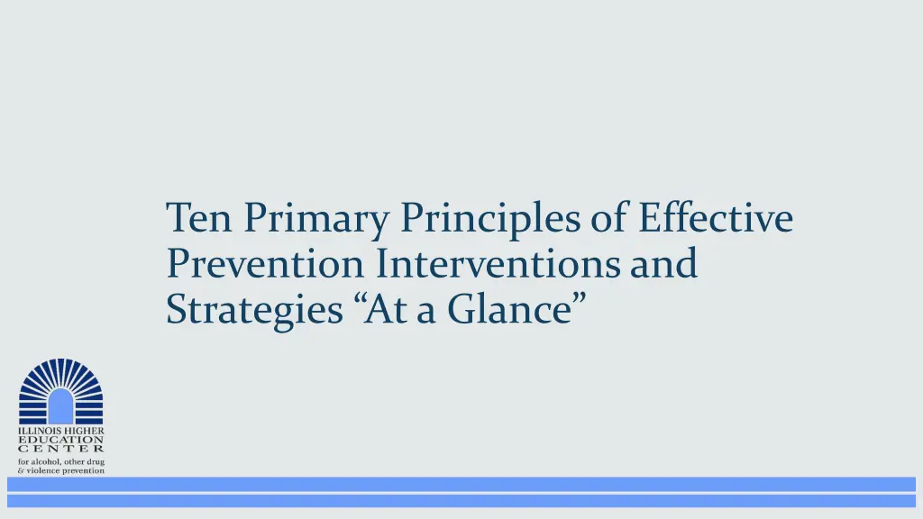 ten primary principles of effective prevention