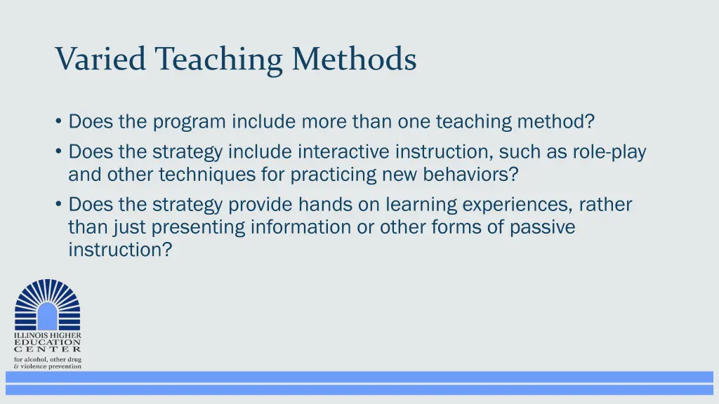 varied teaching methods